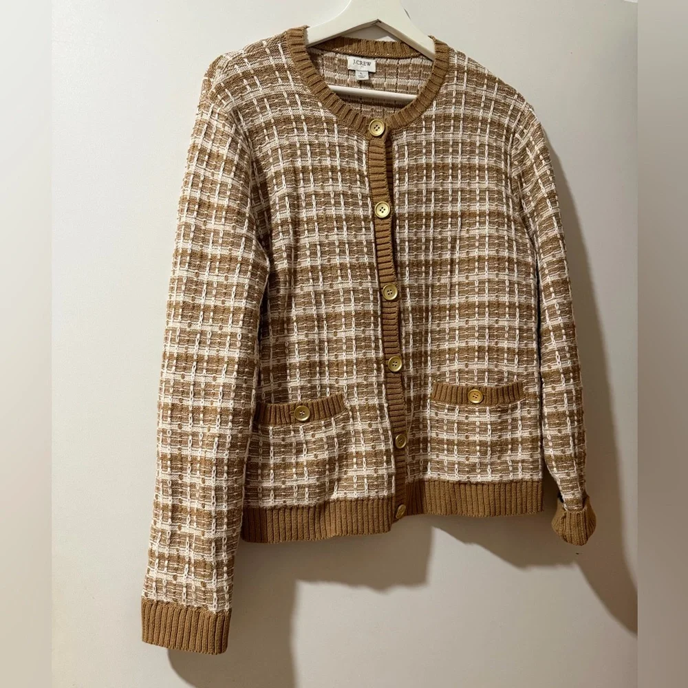 J. Crew Tweed Lady Cardigan Sz Large Preppy